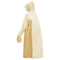 ZHEOGYU Keyru 時尚百搭雨衣, EVA材質, 黃色, 一件式機車雨衣, 建議身高150-160cm, M(胸圍118cm 袖長70cm 衣長107cm)