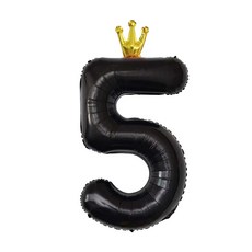 연지마켓 숫자 은박 풍선 대형, 블랙 5
