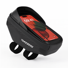 자전거 핸들바 거치 휴대폰 터치 멀티 수납 가방, 1개, 블랙