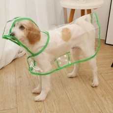 狗狗雨衣 寵物防水衣 中大型金毛泰迪柴犬 中小型寵物衣服, 雨衣-綠色邊,XS建議1-3斤, 1個