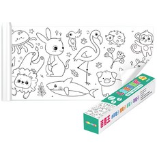 百搭王 兒童塗鴉畫卷 創意填色繪畫紙 貼牆畫紙, 動物