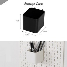 북유럽 스타일 Pegboard 및 액세서리 보관 케이스 DIY 드릴 선반 없음 벽 마운트 데스크탑 주최자, black storage case B, 1개