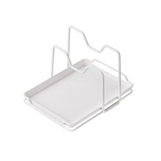 廚房烤盤收納架，多功能置物架，節省空間檯面整理好幫手, 白 鍋蓋鍋鏟置物架（W0368）, 1個, 1層