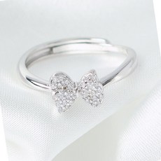 리본 큐빅 오픈링 반지 데일리반지