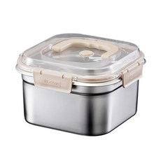 스테인리스 음식보관 밀폐용기 반찬통 김치통 냉동 용기, 5개, 2400ml
