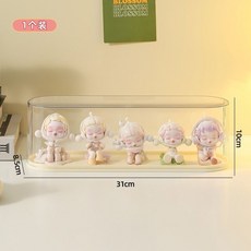 泡泡瑪特盲盒收納展示架手辦展示盒透明樂高娃玩偶防塵亞克力盒子, 1個, 奶白色【盲盒橢圓形狀收納】送娃娃膠--1