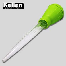 다팜아쿠아 켈란 K-035 수조 청소용 용량 30ml 길이 29cm 그린 플라스틱 스포이드 (연장탭 포함), 1개