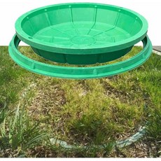 보이지 않는 맨홀 뚜껑 정원의 잔디 맨홀 커버 및 프레임 직경 80cm 70cm 60cm 50cm 40cm 구멍이 끌어당기는 SMC 수지로 만든 식물 화분이 딸린 정화조 덮, 지름 - 45cm/17.7in, 녹색