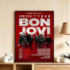 포스터 HD 아트 방수 접착식 벽 장식 가정 장식(거실 침실 바) 미적 감각의 록 밴드 B-Bon J-Jovi, 01 15X20cmNoframe, 03 White6