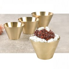 국산 업소용 방짜 유기 빙수볼 디저트접시 놋그릇, 중-16.2cm