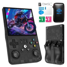 r36max 開源掌機 台灣72H發貨 家用高清懷舊掌上遊戲機 PSP搖桿街機, 透明色,64G中文版