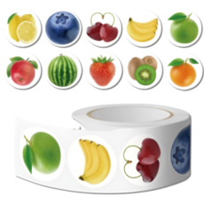 펴나나다 10종 과일 데코 스티커, 500매, 혼합색상