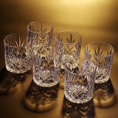 茶道 威士卡酒杯 水晶玻璃 洋酒杯 復古 手工吹製, 1個, 透明丨350ml杯子6只