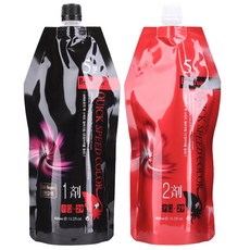 본코스메틱 퍼펙트퓨전 오징어먹물 5분 퀵스피드 컬라크림 염색약 1제 450ml + 2제 450ml, 진한갈색, 1개