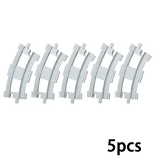 도시 열차 직선 곡선 트랙 브릿지 조립 레일 대형 스위치 입자 빌딩 블록 장난감 듀플로 호환 가능 빅, 28 Cruved Track D