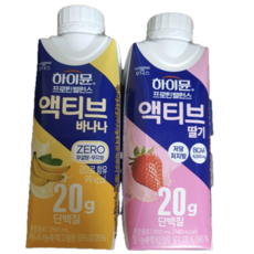하이뮨 프로틴 밸런스 액티브 딸기 18팩+바나나 제로 18팩, 250ml, 36개