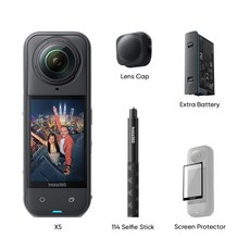 최신 인스타360 X5 비디오 15M 30FPS 8K 방수 스타터 액션 카메라 2400MAH 360 배터리 번들, Without card, Bundle4