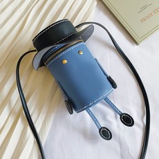 오꿈 가죽가방만들기 곰돌이 키트 DIY 가죽공예 바느질세트, 1개, 10 깡통로봇트 (블루)