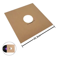 10PCS 12 인치 비닐 레코드 슬리브 앨범 보호 커버 크래프트 종이 내부 정전기 방지 LP, 06 with hole-brown