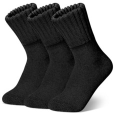 SUNOVELTIES 여성용 메리노 울 양말 3켤레 겨울 스키 따뜻한 부츠 양말 남성용 보온 두꺼운 아늑한 하이킹용 검정색, 블랙 X3