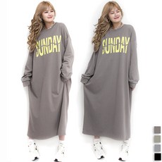 통통마녀 ] 썬데이 긴팔 롱 원피스 4 컬러 / 빅 사이즈 / 99까지 착용