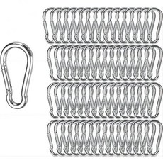 VVoodeinck 60PCS M8318 스프링 스냅 후크 아연도금 스틸 스윙 연결 열쇠고리 야외 캠핑 텐트 긴 체인 형성 가능, 1개