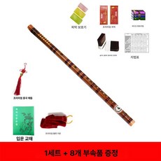 대금 산조 입문용 정악 휴대용 대나무 플루트 피리 전통 악기, 1개, 1단 G키 디럭스 액세서리 포함
