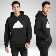 아디다스 후드티 남성 블랙 퓨처 아이콘 퍼포먼스로고 후드 맨투맨 캐주얼 후디