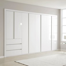 보루네오 하이그로시 샤인3단서랍 여닫이 붙박이장 30cm