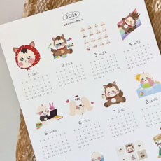 우가차차486 (2026 말띠 아기 연간 달력 1장) 임산부 말띠 임밍아웃 카드 임신 출산 선물 육아 캘린더, 1개