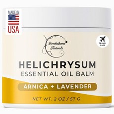 10983651 에센셜 오일 숙면 수면 테라피 브루케손 내추럴 헬리크리섬 밤 연약한 피부를 위한 고농축 아르니카 몬태나 피마자 라벤더 2온스