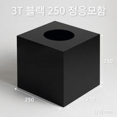 조이사인 모서리가공 정사각 응모함 250x250 / 두께3mm 투표함 모금함 아크릴상자 매장/진열용품, 정응모함 250*250/3T 블랙 [J2503EB]