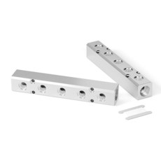 TAILONZ PNEUMATIC 1.3cm(1/2인치) NPT 입력 및 0.6cm(1/4인치) 출력 양방향 션트 알루미늄 블록 공압 매니폴드 공기 분배 블록 압축 공급원 배기, 2개, 5 Way 7 Port