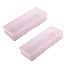 1+1 원버클 반투명 필통 연필 볼펜 케이스, 1세트, 핑크+핑크