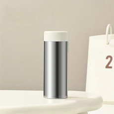 120ml 소용량 316 스테인리스 스틸 휴대용 진공 단열 텀블러 포켓 물병, White cover, 180ml, 1개