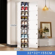 신발장 슬림 공간절약 현관용 틈새수납 슬림 분리 도어 선반 신발장, 1단, 화이트 10단 15cm