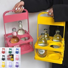 4구 접이식 음료 텀블러 캐리어 테이크아웃 컵홀더 컵캐리어, 1개, 그린_4구