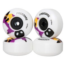 프리데어 스케이트보드 휠 52mm 및 베어링 스트리트 트릭용 스페이서 92A 설치(4팩), 핑크/화이트