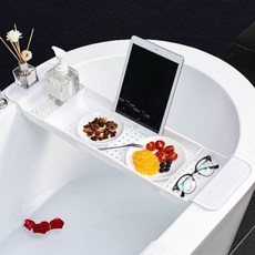 트레이 욕조 목욕 물빠짐 길이조절 거치대 43041pc 1(pc), 블랙