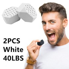 2pcs 5060Lbs Jaw Exerciser 재정의 Jawline 트레이너 이중 턱 Jawliner 얼굴 씹는 물린 근육 안티 스트레스 얼굴 피트니스 공, [01] White
