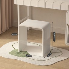 亚克力透明化妆凳 方凳 网红轻奢拍照椅, 純白色