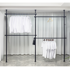 38파이 와이드 4단행거 튼튼한 왕자 다용도 옷걸이행거, 블랙