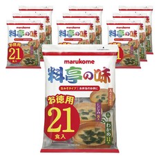 marukome 料亭之味綜合味噌湯 裙帶菜口味+河蜆口味+蛤蜊口味 21入組, 10袋