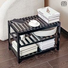 M컴퍼니 침대옆 미니 협탁 틈새 원목 거실 선반 다용도 침실 쇼파 사이드 테이블 3단 인테리어 블랙 침대 수납장 50*28*47 [MODEL : ZHSQLF-qlfzhs51612], 블랙 3단_모던