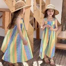 Arbea 女童吊帶裙 夏季度假風背心裙