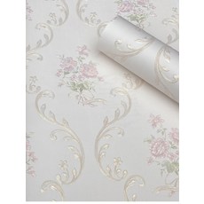 꽃무늬벽지 엔틱 플라워 포인트 벽지 유럽식 부직포 침실 거실, 55132 벽지만