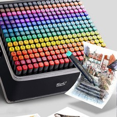 홈 아트 디자인 컬러 마카펜 선물 세트 케이스 펜홀더 무료랜덤발송, 1개, 262색