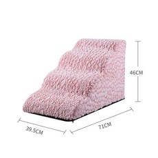 狗狗樓梯 寵物斜坡 穩定不塌陷 寵物爬梯 小型犬上下床, 1個, 粉色毛絨,僅換洗外套【不含海綿本體】, 粉色毛絨