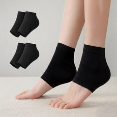 데이앤픽 뒤꿈치 갈라짐 케어 실리콘 보습 각질 보호 풋패드 2P, 블랙+블랙, 2세트