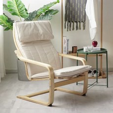 포엥 Poang 암체어 방석 호환 흔들의자 쿠션, 1개, E. 연한 흰색의 두꺼운 푼 체어